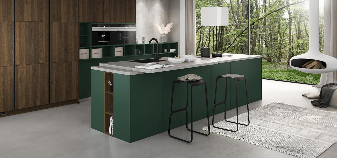 S26 ANCONA Eiche Bordeaux Tannengrün 491