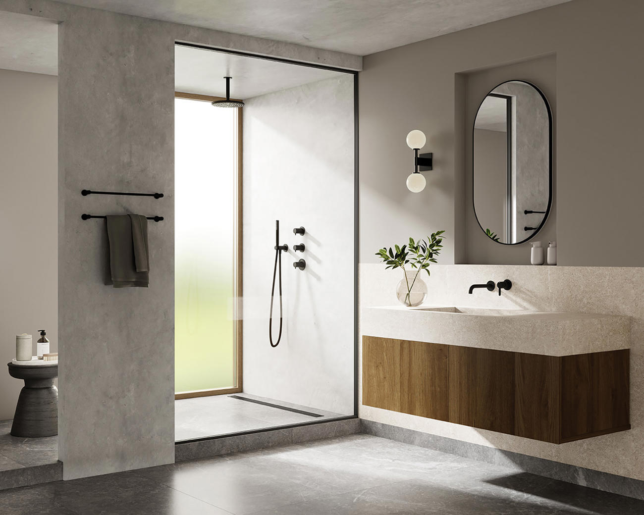 5704461 Silhouet HS2 Concealed Kit Outer Parts And 7461661 Silhouet Basin Concealed Miljo Matt Black